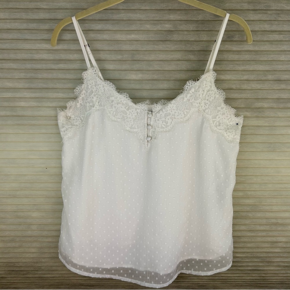 Abercrombie & Fitch White Lace Dot Camisole